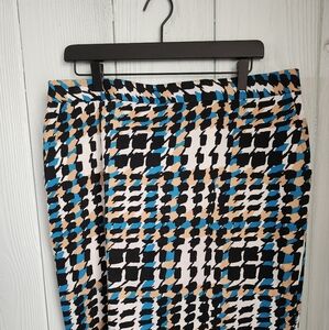 Charter Cllub Multicolor Geometric Pencil Skirt
